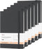 SUIN Hardcover Journal Notebooks, A5 Lined Journals for Writing, 200 Pages, Classic Ruled Notebooks (Black - 6 Pack)