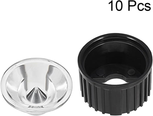 uxcell 10 pcs LED Lens 5 Degree with Black Holder for 1W 3W High Power LED Light