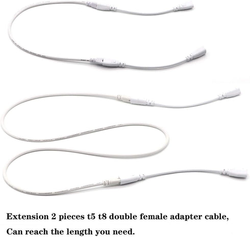 T5 T8 LED Tube Connector Cable Wire, 8 Inch Double Male to Male End Extension Cord, 3-Pack