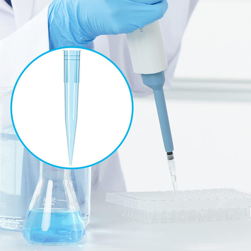 ONiLAB Pipette Tips 1000 UL, 500 PCS Clear Blue Laboratory Universal Plastic Tips, Autoclavable