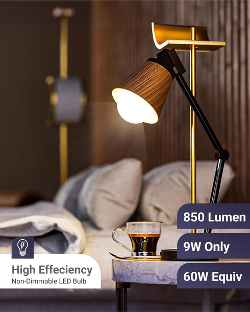 Sunco Lighting 12 LED A19 Light Lamp Bulbs 9W Equivalent 60W, CRI91 E26 Base 3000K White for Living Room Dining Area Bedroom Refrigerator, 850 Lumens, Frosted, Super Bright, Indoor Non-Dimmable UL by Sunco Lighting