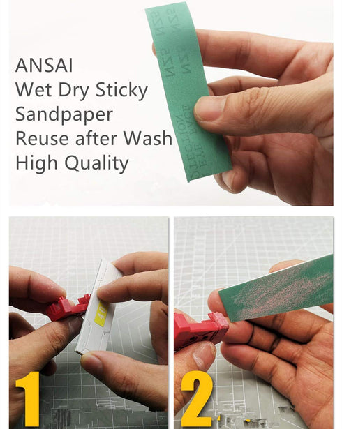 Hobby Model Tools Abrasive Waterproof Wet/Dry Sandpaper - Assorted Grit 400/600/800/1000/1200 (125 pcs)