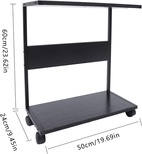 Ageanbri 2-Tier 20kg/44lbs Computer Carts & Machine Stands Rolling Computer Stand Each Layer Max Load-Bearing PC Stand