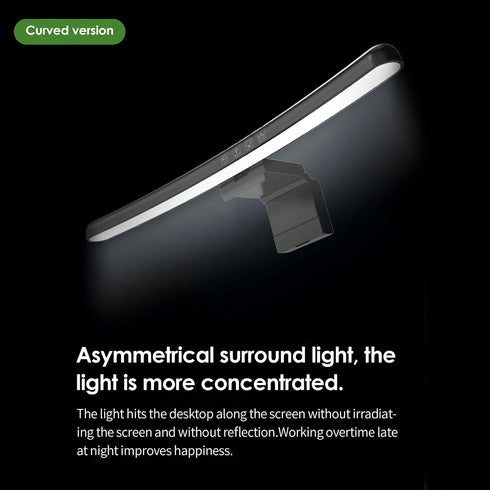 Dimmable BY-J Computer Monitor Light Bar, Eye-Care USB Reading LED Task Lamp with Touch Control, Fit for Curved