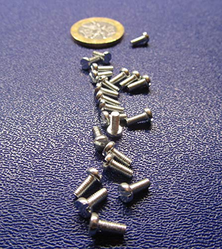 K-mac Zinc Plated Steel Cheese Head Slotted Machine Screws, Fully Threaded, M2.5 x