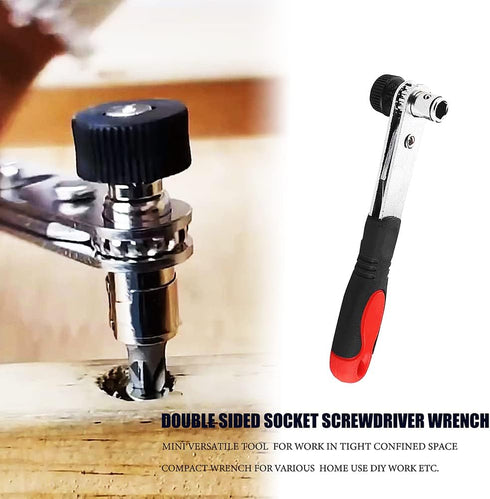 Double Sided Socket Screwdriver Ratchet Wrench Dual Head Wrench Tool by Uayeatye
