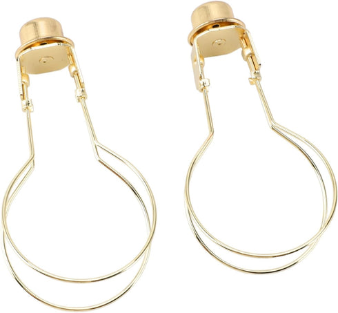 Bulb Bulb 2pcs Clip On Lampshade Holder, Clip Adapter Metal Firm Fixing with Finial Top for Floor Lamp (Golden)