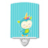 Caroline's Treasures BB9142CNL Bird Unicorn on Blue Stripes Ceramic Night Light Compact,