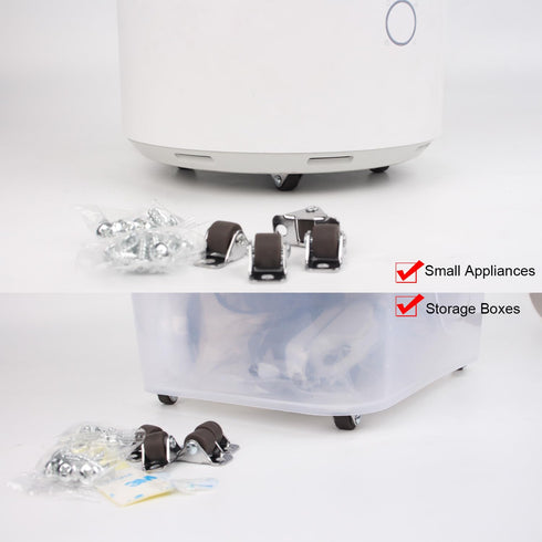 Mini Caster Wheels 0.5 Inch Low Profile Fixed Casters with Screws, 8 Pack for Small Appliances Furniture