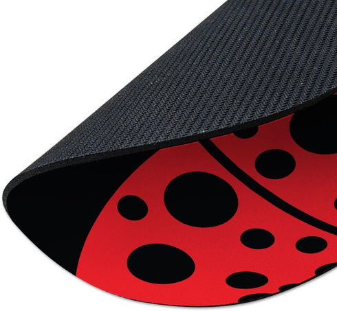 Non-Slip Round Mousepad, FINCIBO Red Ladybug Mouse Pad for Home, Office and Gaming