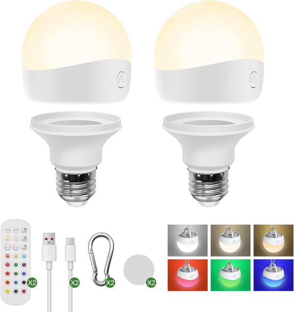 HISTAR Rechargeable Light Bulbs for Sconce and Lamp, E26 Battery Operated Light