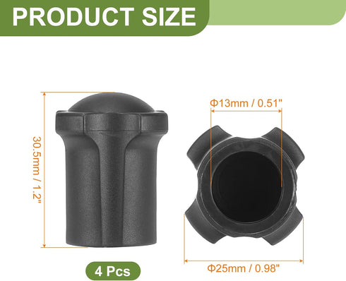 4Pcs 0.51 Inch uxcell Camping Chair Foot Covers, Plastic Table Legs Feet Cover Furniture Floor Protector for Outdoor