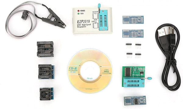 EZP2019 USB Programmer, EEPROM Programmer BIOS Chip for 24 25 93 EEPROM Flash Bios with Sockets & Test Folder