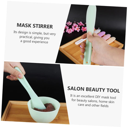 5 Pack Baluue Facial Mask Plate Mixing Spoon Easy to Clean Reusable Beauty Tool for Diy Face Mask