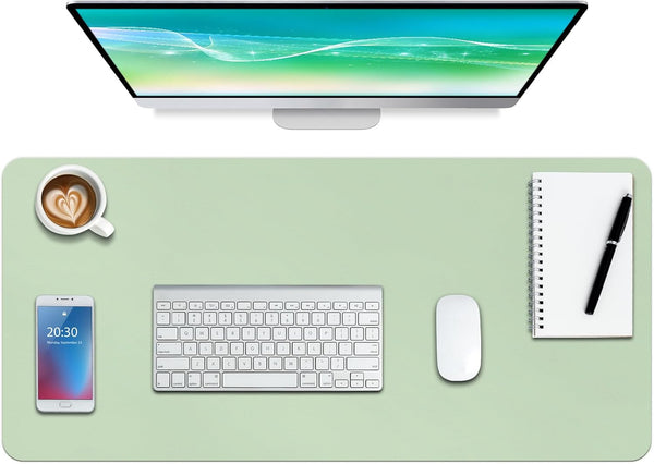 Boutilon Leather Desk Pad Protector,Non-Slip Mouse Pad,Laptop Desk Pad,Office Mouse Mat,Waterproof Leather Desk