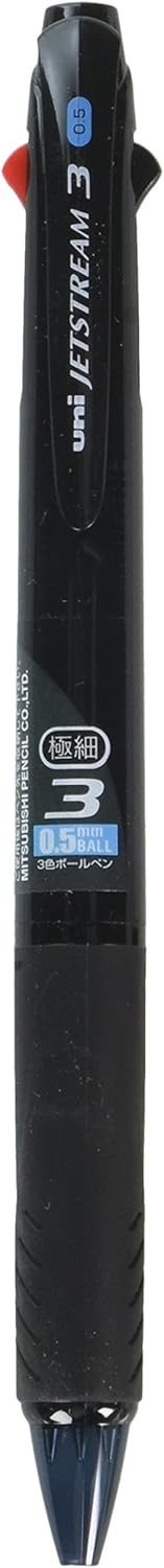 Uni Ballpoint Pen Jetstream 0.5mm, Black, Red, Blue Ink, Transparent Black (SXE340005T.24)