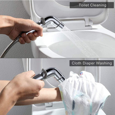 ZLOCYIVHE Set Bidet Sprayer for Toilet Chrome Dual Function Cloth Diaper Washer Wall Mounted Hand Held Bidet Spray Kit