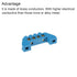 MECCANIXITY Brass Strip Terminal Grounding Bar Screw Block Barrier 4 Positions Blue for Electrical Distribution, Pack
