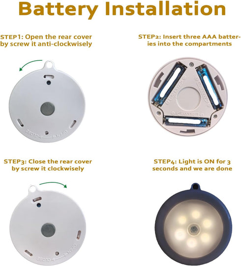 Motion Sensor Night Light, Portable LED Light, Cordless Lamp, Battery Operated Wall Sconces for Corridor, Stairs