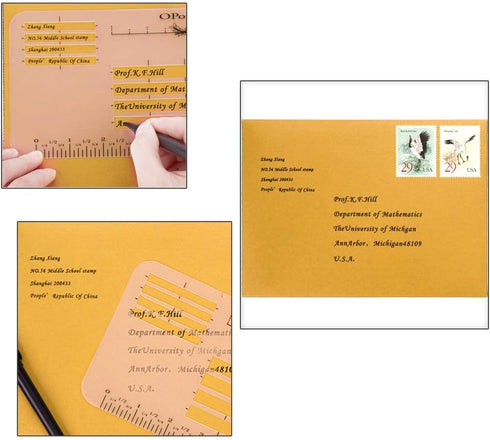 Envelope Addressing Guide Stencil Template Set, BENBO 4 Styles for Making Card Addressing