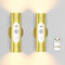 WOBSION Motion Sensor Wall Light with Remote Control, Rechargeable Wireless Wall Sconce,