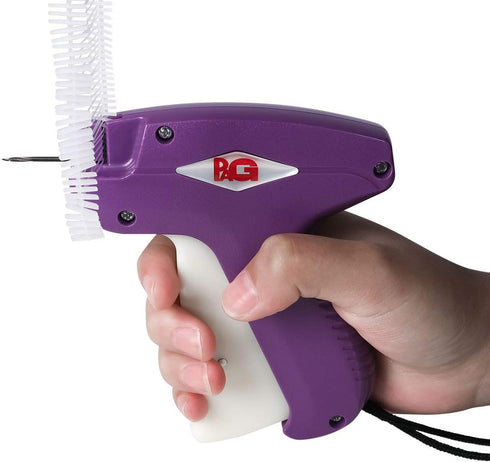 PAG Standard Tagging Gun for Clothing, Price Tag Attacher Gun with 5 Needles and 2000 2-inch Barbs Fasteners, Purple