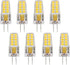 5W G4 LED Light Bulbs, 8 Pack, AC/DC 12V Bi-Pin Base, 50W Equivalent, 3000K Warm White, 360 Degree Beam Angle
