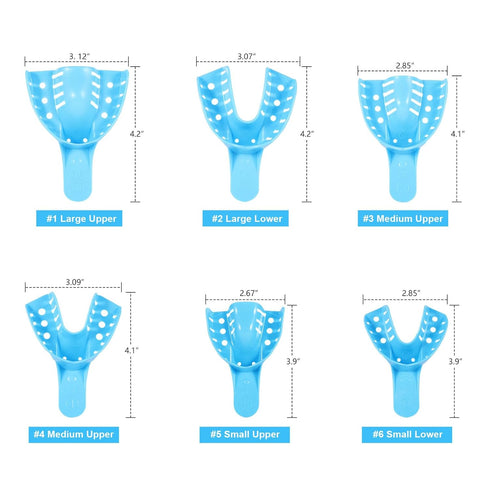 JMU Dental Impression Tray, 12 Pcs Perforated Disposable Impression Trays, 4 Medium Lower