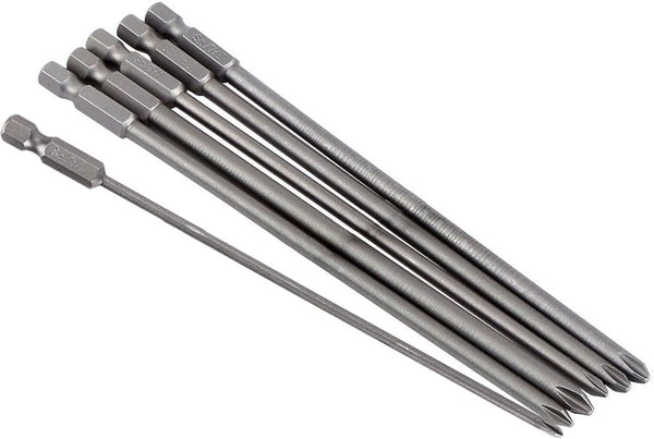 Yakamoz 6Pcs 1/4 Hex Shank Magnetic Cross Phillips Screw Head Screwdriver Bits Set, 5.9-Inch Length