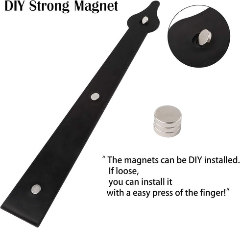 SANKINS Garage Door Magnetic Decorative Hardware, Faux Hinges Handle Kit for Curb Appeal, Black, Pack of 1