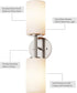 2-Light Tawson Talos Wall Sconce Light in Brushed Nickel with Satin Etched Glass Shade for Hallway, Entryway, Passway