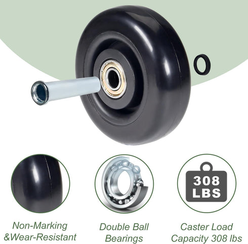 4" 1.26" 4 Inches 3/8" x Push Cart Wheels PU Caster Wheel Workbech Wheels, Grocery Cart Wheels, Replacement Just Wheels