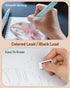 Nicpro 31PCS Pastel Mechanical Pencil Set in Case, Cute 0.5, 0.7, 0.9 mm & 2.0 mm Mechanical Pencils with 15 Tube Lead