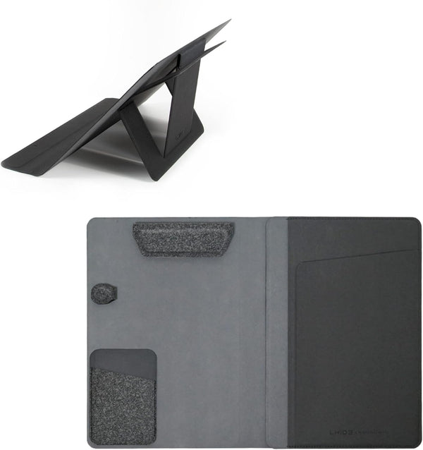 LHiDS A5 Folio 2.0 with Stand - Business Portfolio Resume, 3-in-1 Padfolio, Notebook Cover, Clipboard (Black)