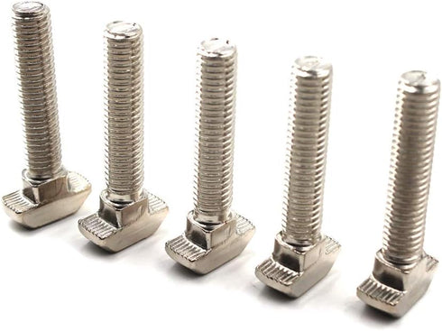 T Bolt Set Screw Bolt Fastener Tool for T-Slotted Aluminum Extrusion, Nickel Plated Carbon Steel, 40 Series M8X40mm,