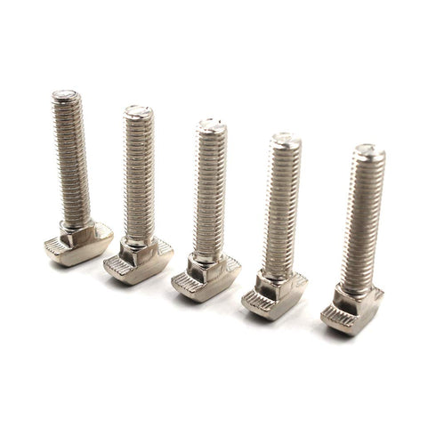T Bolt Set Screw Bolt Fastener Tool for T-Slotted Aluminum Extrusion, Nickel Plated Carbon Steel 20 Series M5x20mm (30
