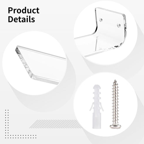 Toyosport 12 PCS Floating Shoe Display Shelves, Wall-Mounted Acrylic Sneaker Storage Rack, Transparent Wall Shoe Holder