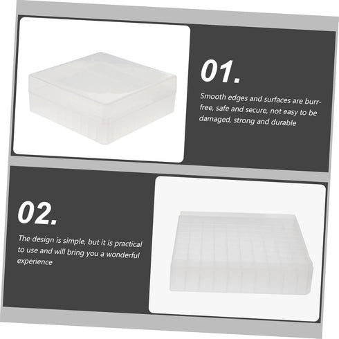 Translucent Microtube Storage Box, Cryovial Rack, Tube Freezer Box for Cryogenic Tubes