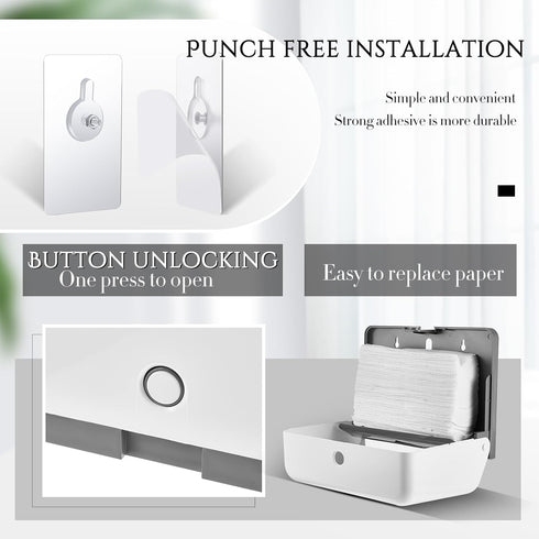 Yaomiao 2 Commercial 10.6" 4" 8", Pcs Paper Towel Dispenser Wall Mount, Paper Towel Holder No Drilling or Screws