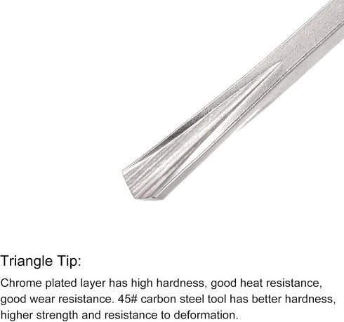uxcell Wood Chisels Carving Knife, 10mm Chrome Plated Carbon Steel Triangle Tip Hand Tool, 165mm Length