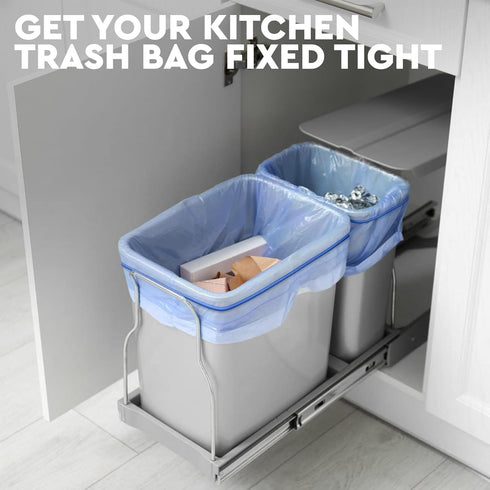Set 6 13 33 Trash Can Rubber Bands of - Elastic Garbage Can Bands with Metal Connector, Fits to Gallon Trash Bags