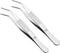 2-Pieces Stainless Steel Curved Pointed Serrated Tip Tweezers, 125mm Length for Mechanical Equipment Repair