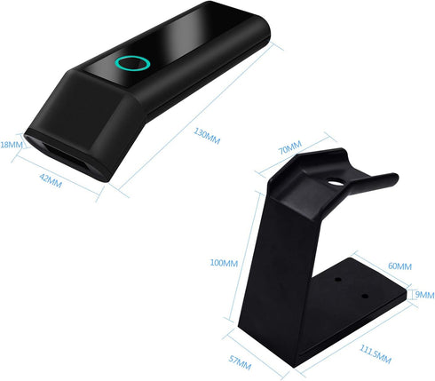 Symcode Portable 2D Bluetooth Wireless Barcode Reader Scanner with Stand, 3-in-1 USB Wired & Cordless