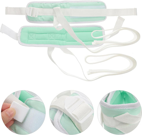 2-Piece Set Adjustable Patient Safety Belt - Soft Arm and Wrist Straps for Home and Hospital Use