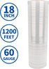 NEXCOVER 18 Inch Stretch Wrap - 1200 Feet | 60 Gauge, 1 Roll Clear Plastic Self-adhering Stretch Wrap Film for Pallet Wrap, Thick and Sturdy Packing Moving Supplies Heavy Duty Shrink Film. by NEXCOVER