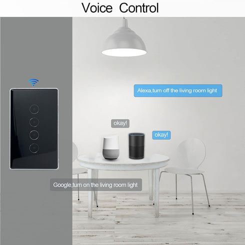 WiFi Brilliant Glass Touch Smart Light Switch Glass Brilliant Zigbee 3.0 Light Switch Work with Alexa and Google Home 4 Gang for Lamp Neutral Wire Required(Black) Tuya Gateway Required
