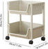 Generic 2-Tier Plastic Rolling Storage Cart, Trolley Storage Organizer for Office Home Kitchen Organization, Mobile
