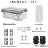 Outdoor Waterproof Electrical Box - IP67 ABS Plastic Junction Box with Hinged Cover, Mounting Plate, Wall Bracket,