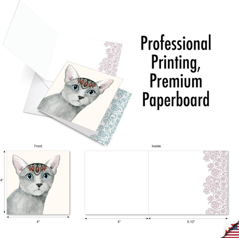 The Best Card Company 12 Beautiful Blank Note Cards Bulk - 4 x 5.12 Inch (4 Designs, 3 Each)