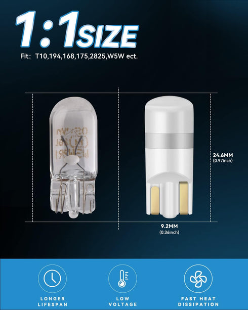 Keiurot House Number Light Bulb Kit 194 193 LED Replacement Address Bulb Warm White 10-30Volt AC/DC Landscape Cabinet